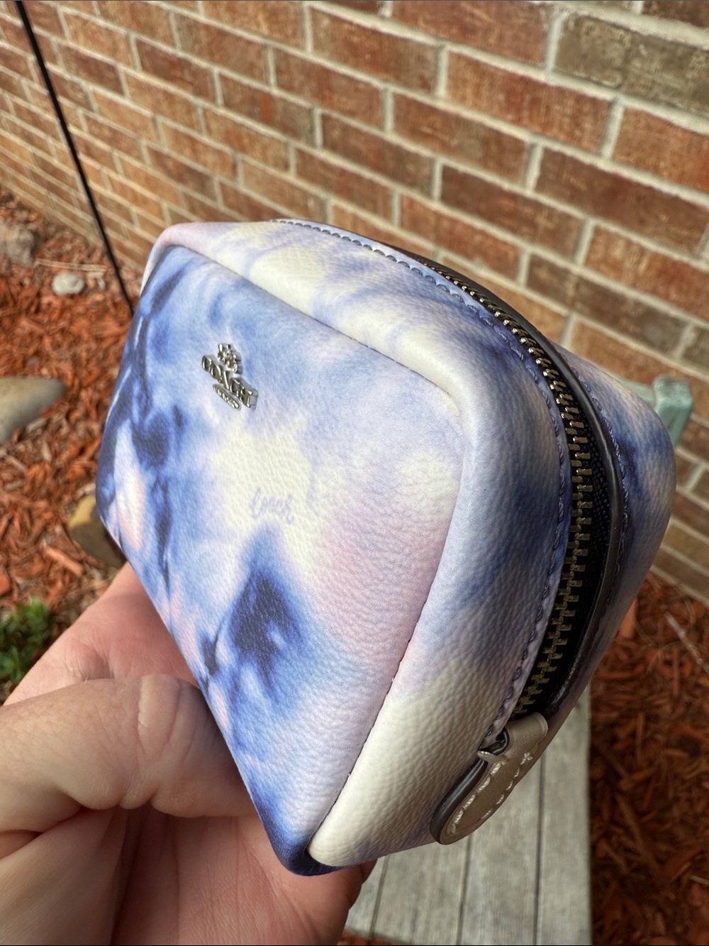 COACH Pastel Blue and Pink Tie-Dye Cosmetic Pouch - Picture 10 of 12
